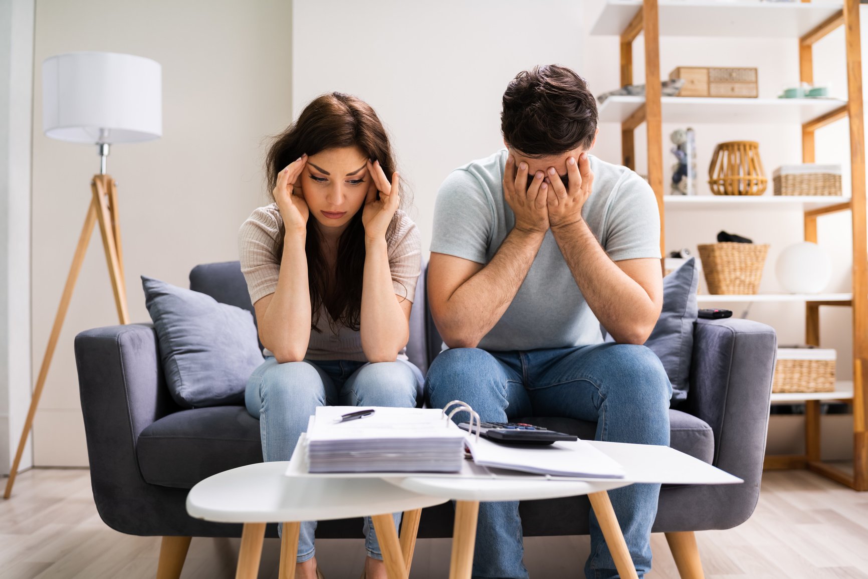 Family In Financial Trouble Having Stress Over Debt